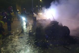 Pożar luksusowego auta. Elektryczny Jaguar spłonął doszczętnie