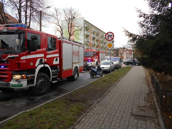 Pożar budynku wielorodzinnego w Braniewie