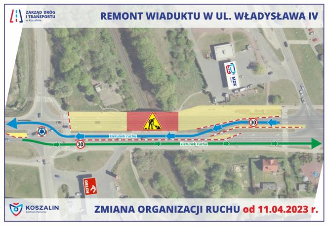 Remont wiaduktu w ciągu ul. Władysława IV – zmiana organizacji ruchu