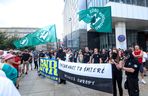 Protest przeciwko imigrantom.Tysiące kibiciów na ulicach Katowic