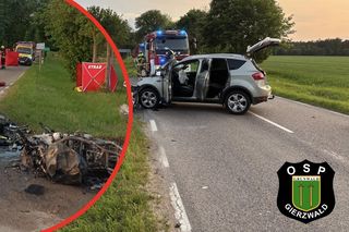 Zderzenie osobówki z motocyklem. Dwie osoby nie żyją