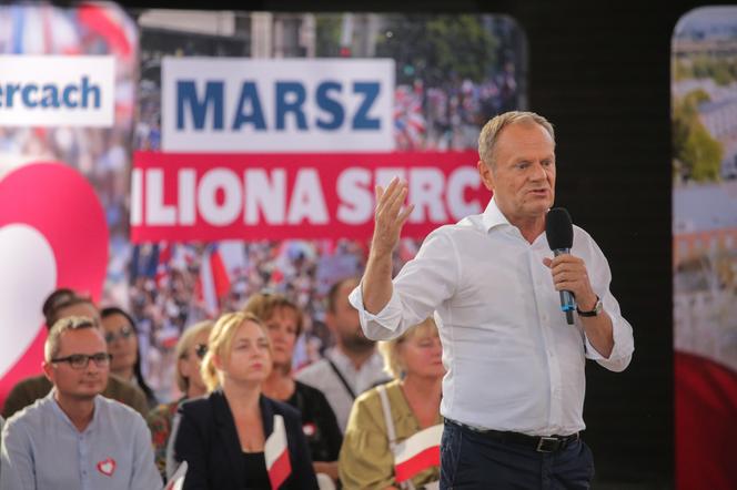 Donald Tusk w Amfiteatrze w Ostródzie