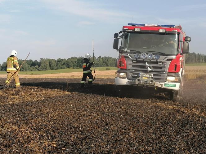 Dwa pożary zboża oraz rżyska w powiecie braniewskim