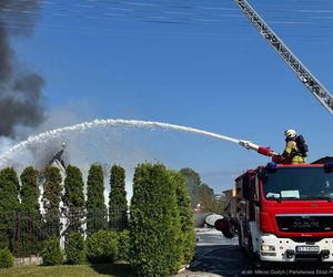 Pożar hali przemysłowej hurtowni zniczy przy ulicy Dojazd w Tarnowie