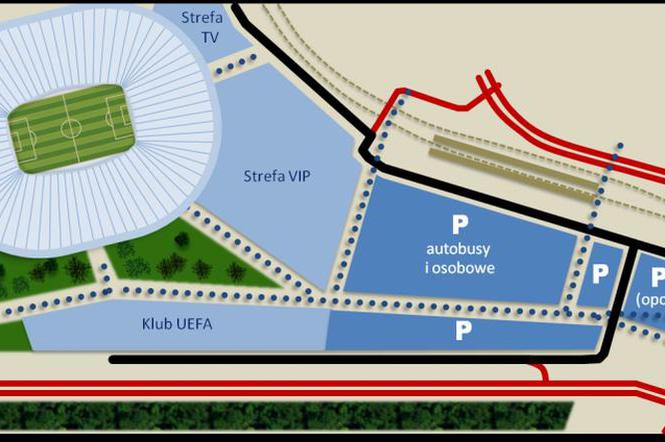 Zagospodarowanie okolic Stadionu Narodowego w Warszawie podczas UEFA EURO 2012™ - wizualizacja ogólna