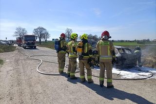 Pożar auta w Lasocicach 