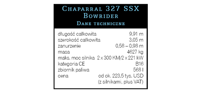 Chaparral 327 SSX - Bowrider z kabiną