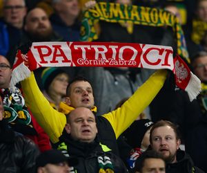 Kibice GKS Katowice na meczu z Piastem Gliwice 8.11.2025