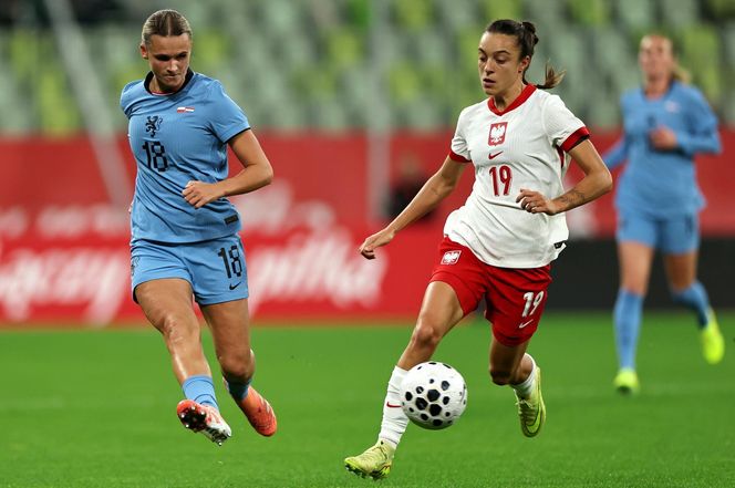 Marta Nawrocka na meczu Polska - Holandia