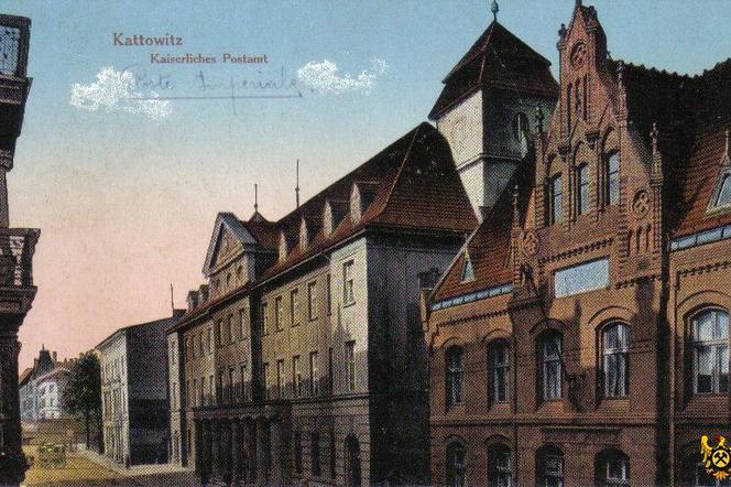 Zabytkowy gmach poczty przy ul. Pocztowej w Katowicach na zdjęciach i pocztówkach