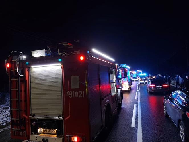 wypadek w Parszowie 11.02.2022