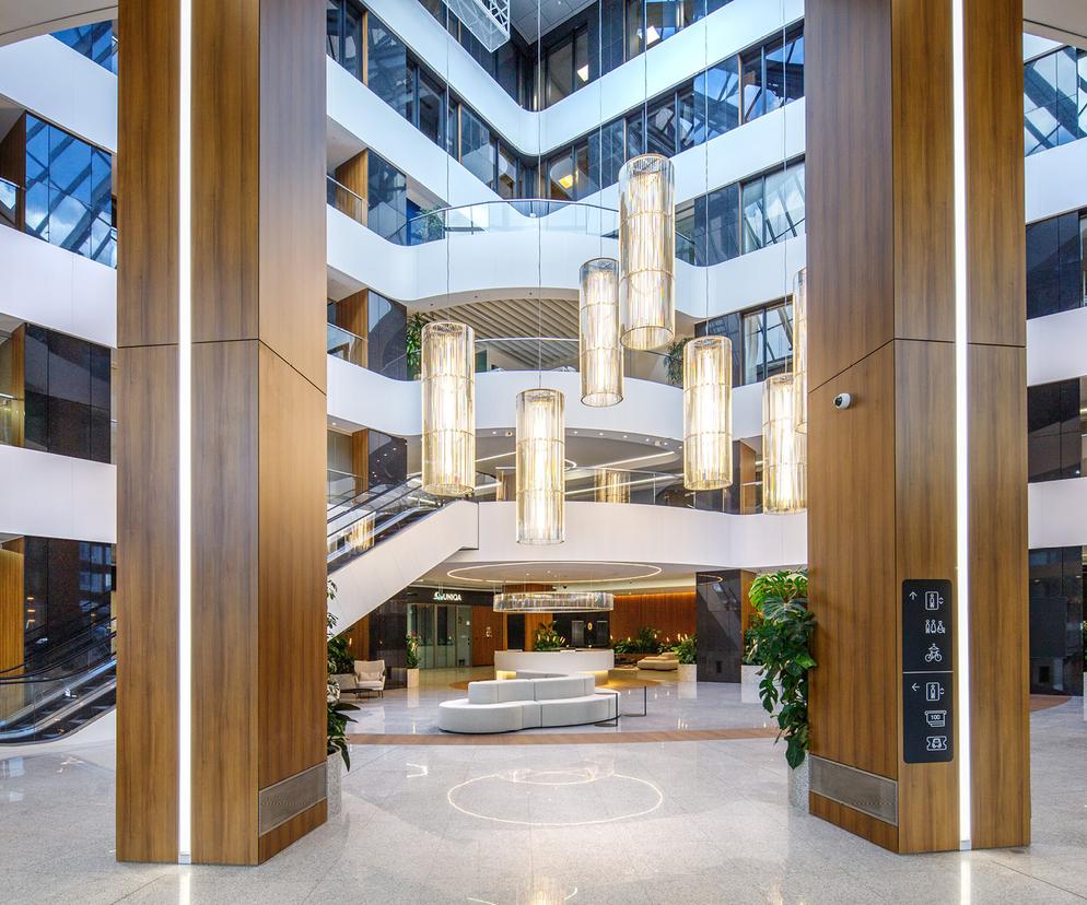 Nowa aranżacja lobby WTT Warsaw Trade Tower. Projekta lobby MIXD 