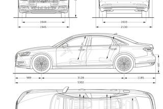 2018 nowe Audi A8 L wymiary