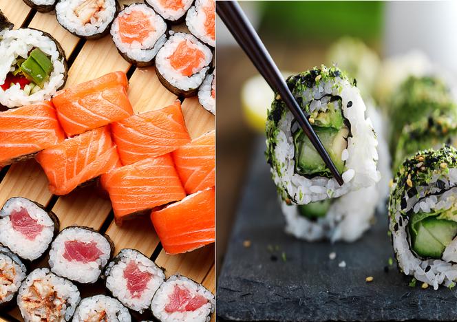 Wege lub pieczone sushi zamiast surowej ryby