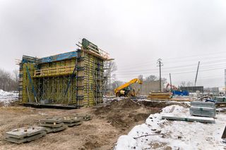 Postęp prac na budowie wiaduktu przy ul. Chełmżyńskiej - styczeń 2025