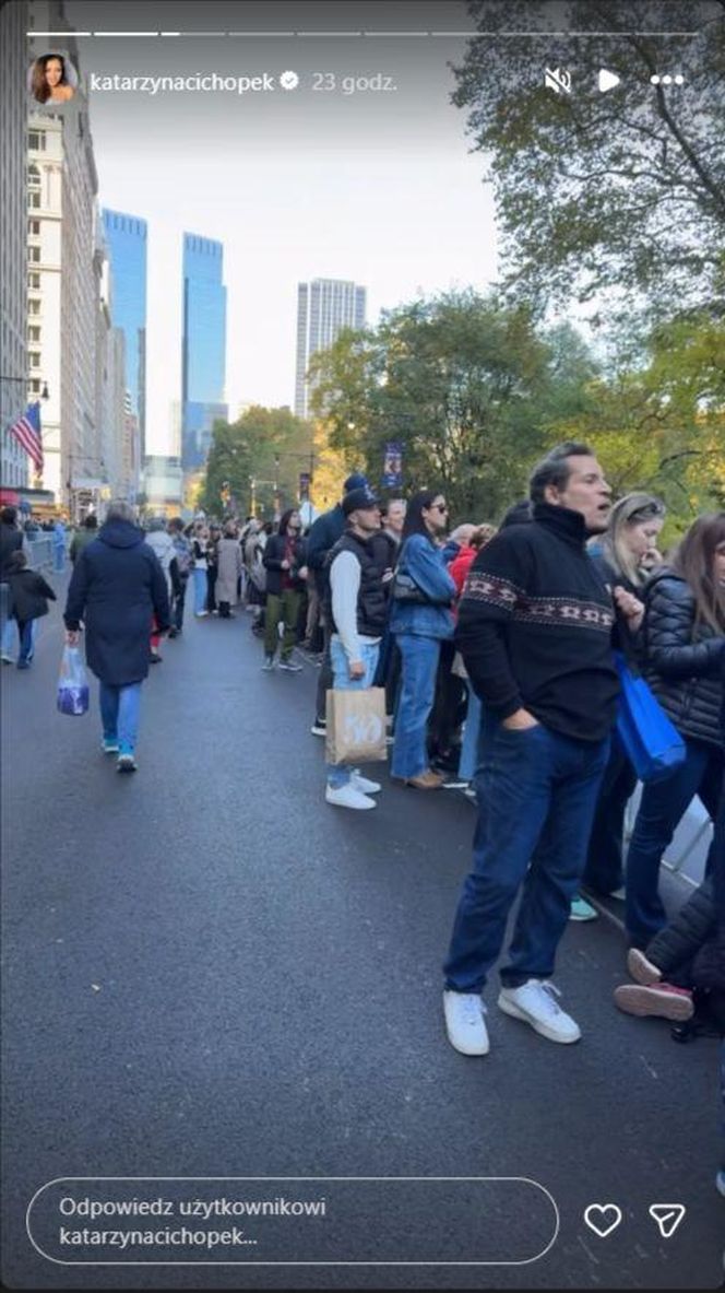 Katarzyna cichopek dopinguje męża na Maratonie Nowojorskim