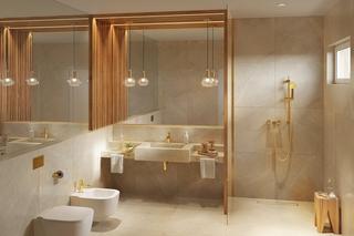Złota łazienka – jakie dodatki i akcesoria wybrać, by była elegancka i stylowa! Zdjęcia
