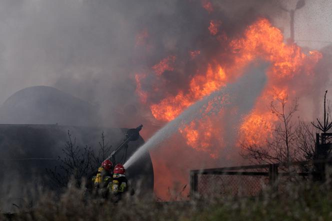 Pożar wagonów pociągów w Białymstoku 