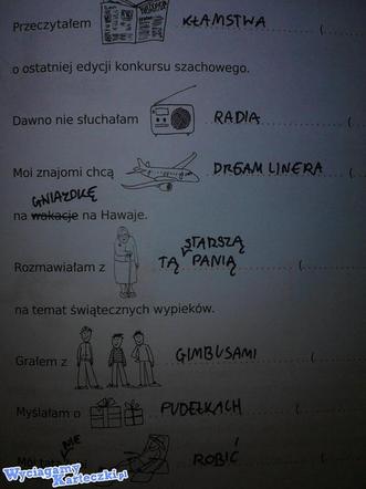 Najlepsze odpowiedzi z kartkówek i sprawdzianów