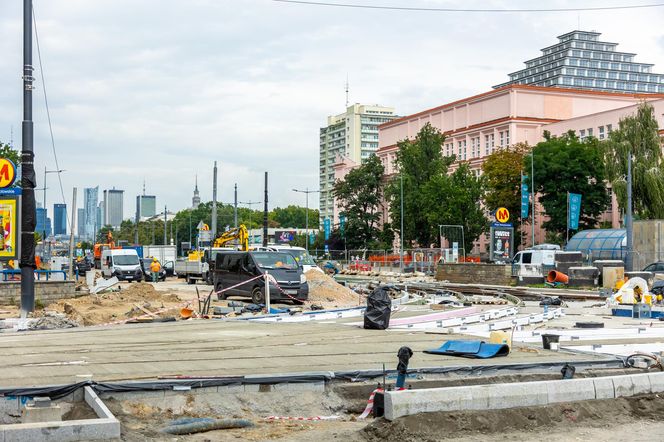 Budowa tramwaju na Rakowieckiej w Warszawie