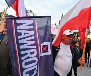 Karol Nawrocki na zorganizowanej przez telewizję Republika debacie przedwyborczej w Końskich