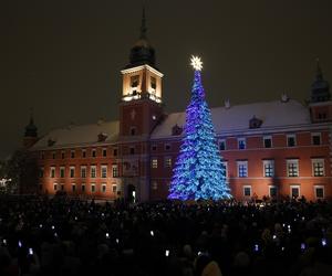 Świąteczna choinka i inne dekoracje na placu Zamkowym w Warszawie 2023