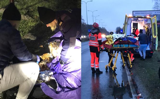 Starszy mężczyzna leżał na poboczu ruchliwej drogi! Wcześniej spędził noc w lesie