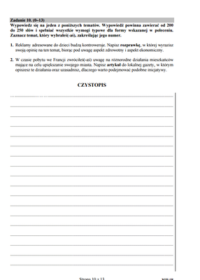 Matura język francuski rozszerzony strona 10