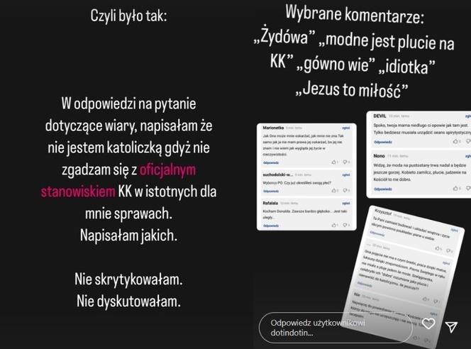 Mocne słowa Szelągowskiej o Kościele. Internauci wściekli, rzucają wyzwiskami!