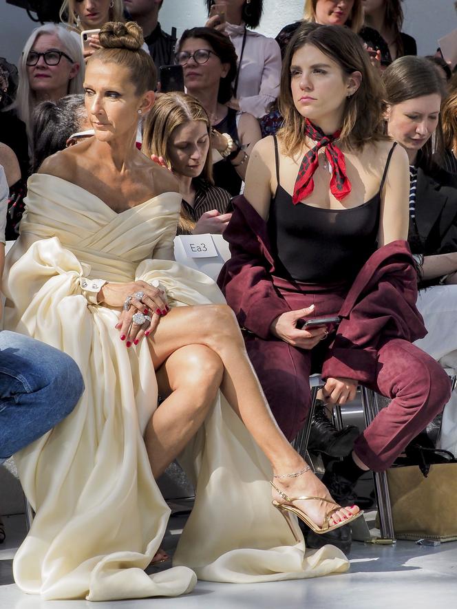Celine Dion i Morgane Polański na pokazie mody