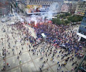 Kibice protestują. Nie chcą imigrantów w centrum Katowic