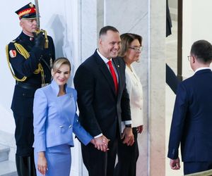 Marta Nawrocka cała na niebiesko zachwyciła w Sejmie  