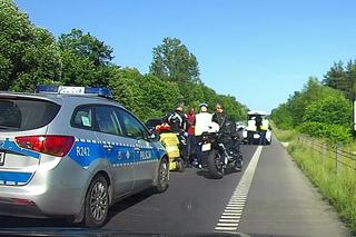 Pasażerka spadła z motocykla na jezdnię. Wypadek na DK94 w Dąbrowie Górniczej. 
