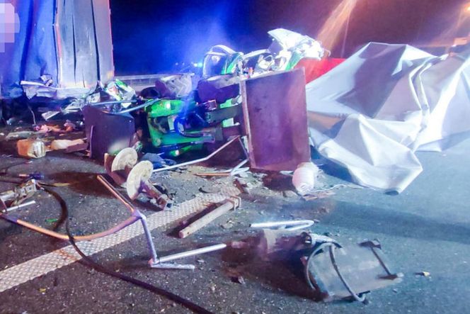 Śmiertelny wypadek na A1 pod Łodzią. Ciężarówka zderzyła się z samochodem dostawczym.