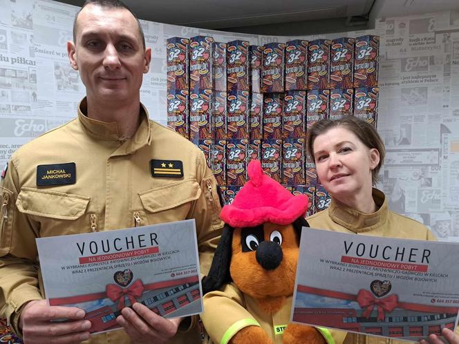 Makostka i voucher na 1-dniowy pobyt w wybranej jednostce straży pożarnej w Kielcach