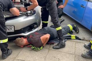 Portowa Straż Pożarna uratowała uwięzionego kotka. Był wielkości dłoni