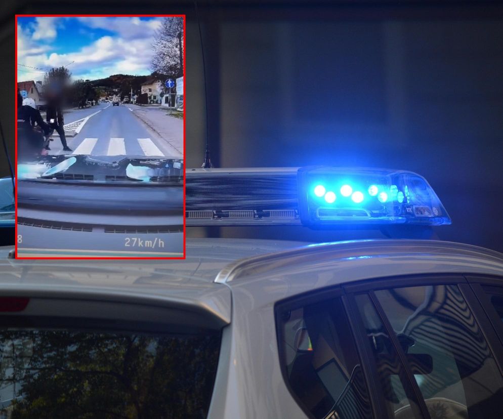 Szokujący wypadek w Małopolsce. Motocyklista potrącił pieszego. Wyprzedzał na przejściu