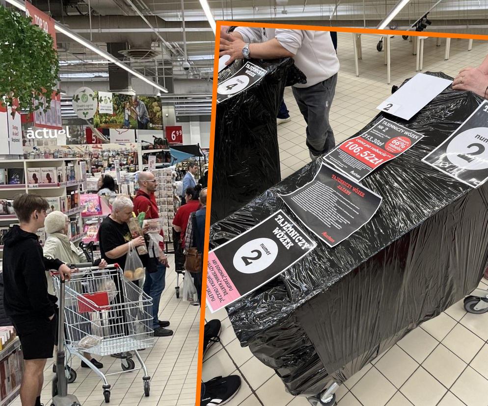 Tajemnicze wózki znowu w sklepach Auchan. Nowością będą koszyki tematyczne. Co znajdziemy w środku?