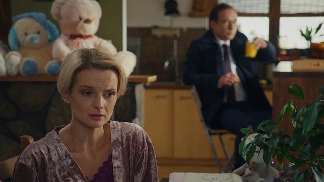 M jak miłość odc. 1718. Weronika (Ewelina Kudeń-Nowosielska), Oskar (Krzysztof Cybiński), ojciec dziecka Weroniki