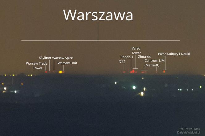 Warszawa widziana z Łysej Góry w Świętokrzyskiem