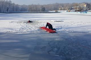 Pokazy ratownictwa lodowego na terenie kąpieliska Słupna w Mysłowicach
