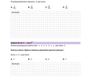 Arkusz maturalny - matura z matematyki 2025