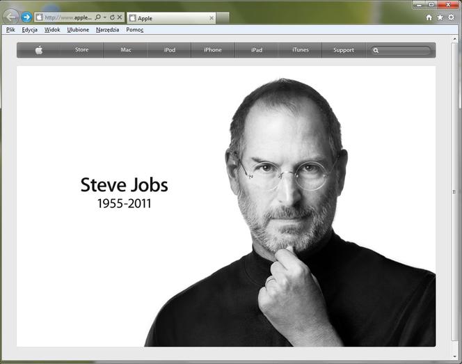 Steve Jobs nie żyje - zmieniony wygląd Apple.com