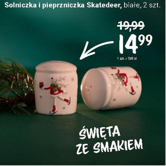 Taka solniczka i pieprzniczka (14,99 zł) na świątecznym stole to marzenie każdej pani domu.