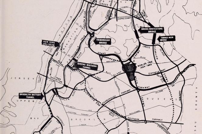 Mapa wydziału ratusza Nowego Jorku, odpowiadającego za parki, z 1964 roku