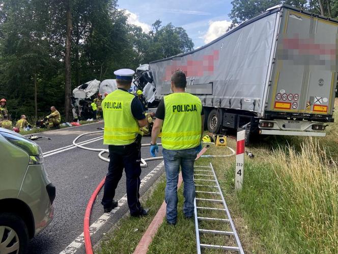 Śmiertelny wypadek na drodze krajowej nr 10 pod Bydgoszczą. Zderzyły się dwie ciężarówki