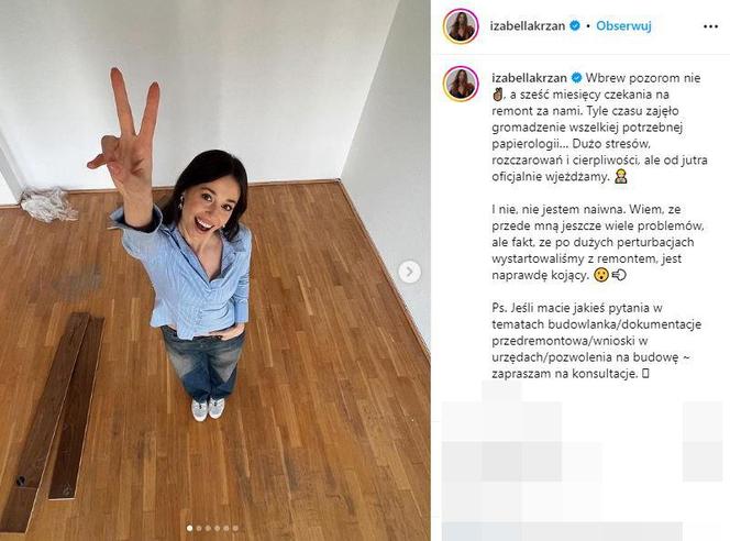 Nowe mieszkanie Izy Krzan
