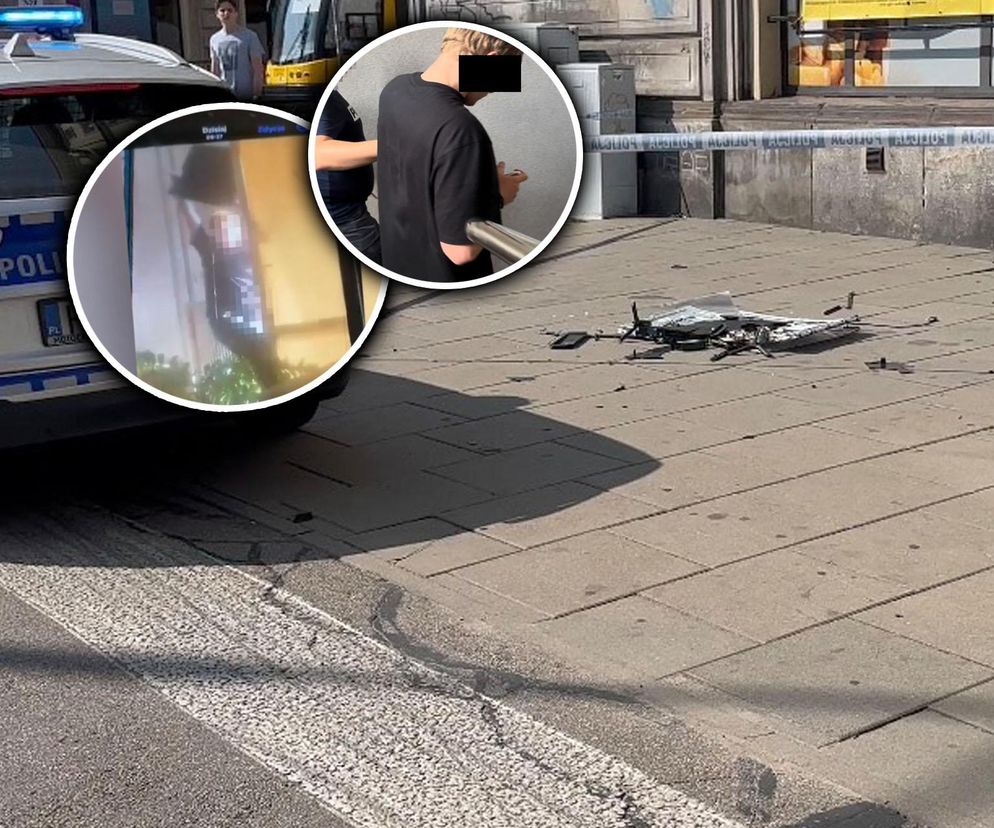 Z szóstego piętra kamienicy wyrzucili wielki telewizor. Spadł obok spacerującego ojca z dzieckiem w wózku