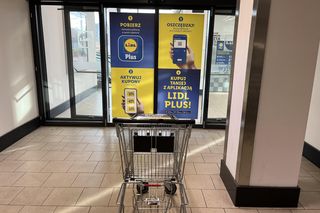 Wózki bez monet w Lidlu