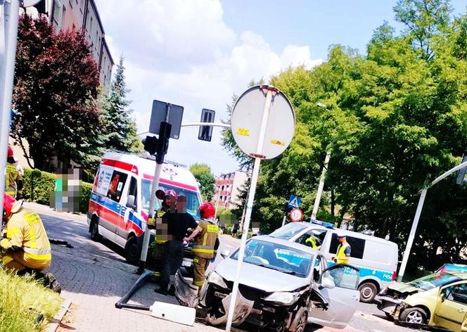 Wypadek na skrzyżowaniu w Mysłowicach